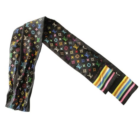 louis vuitton scarf womens black|louis vuitton twilly scarf.